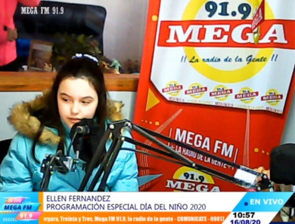 Hellen Fernandez en la programaci&oacute;n especial del d&iacute;a del ni&ntilde;o en la Mega 16/08/20