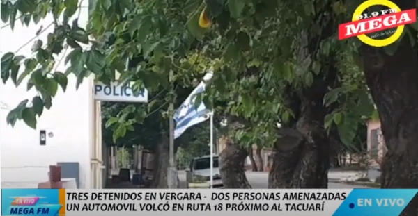 TRES PERSONAS DETENIDAS EN VERGARA - dos personas amenazadas, una pelea y un accidente en ruta 18 - 4/01/21