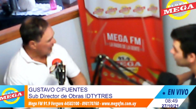 Mega FM 91.9 entrevista a Gustavo Cifuentes Sub Director Obras IDTYTRES 27/10/21