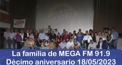 La familia de Mega FM en el décimo aniversario