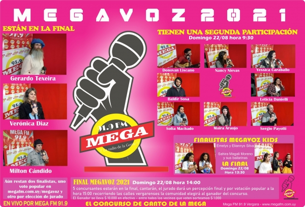 Programaci&oacute;n para este domingo MEGAVOZ 2021