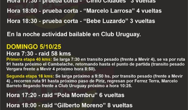 Programación raid Padre Bader – Centro Palotti Vergara – 2025